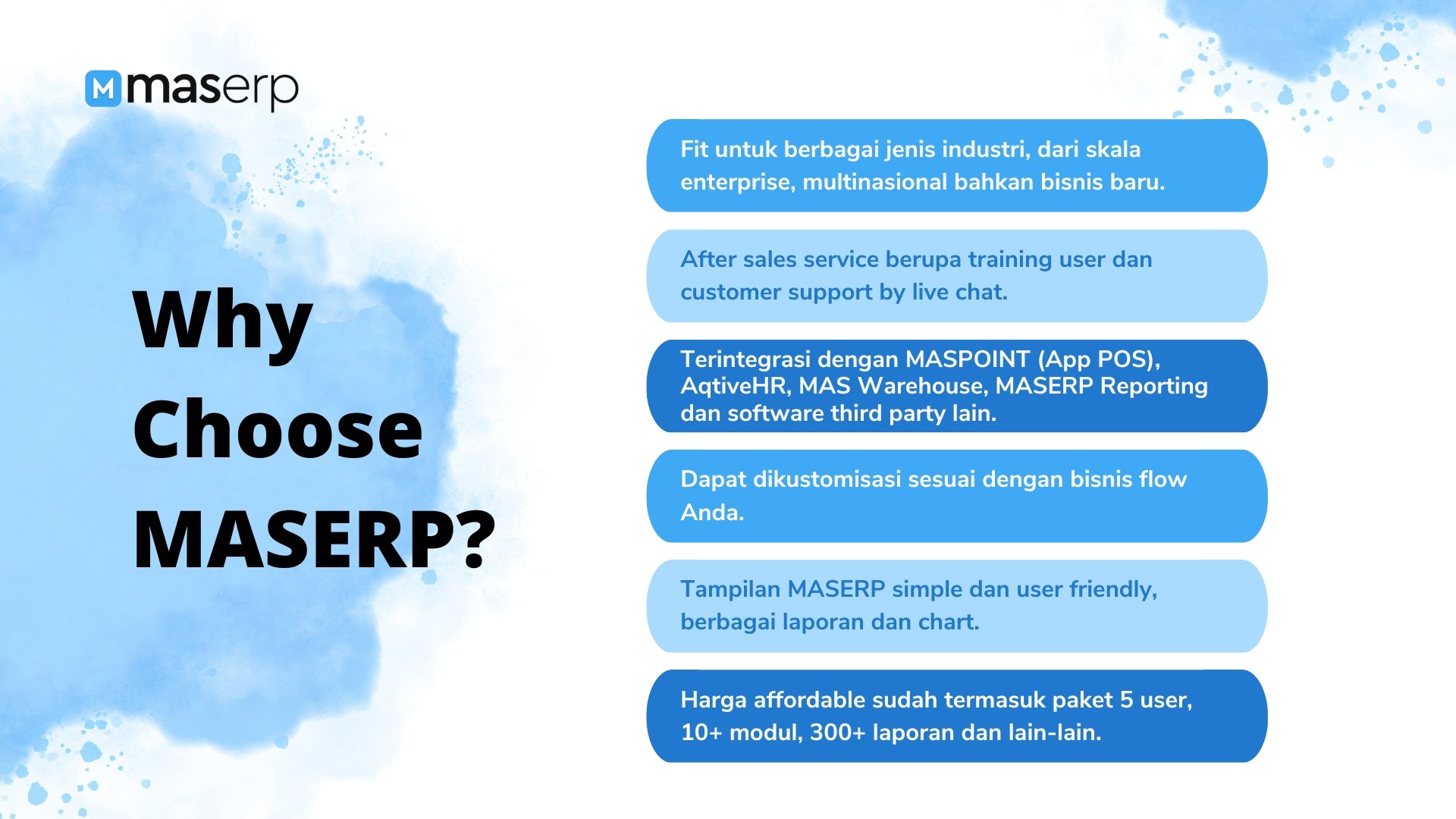 Why choose MASERP Why choose MASERP